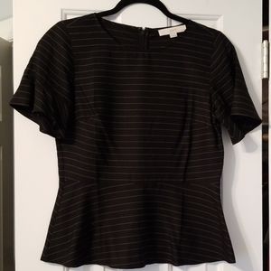 Loft flutter sleeve peplum top Sz 0P